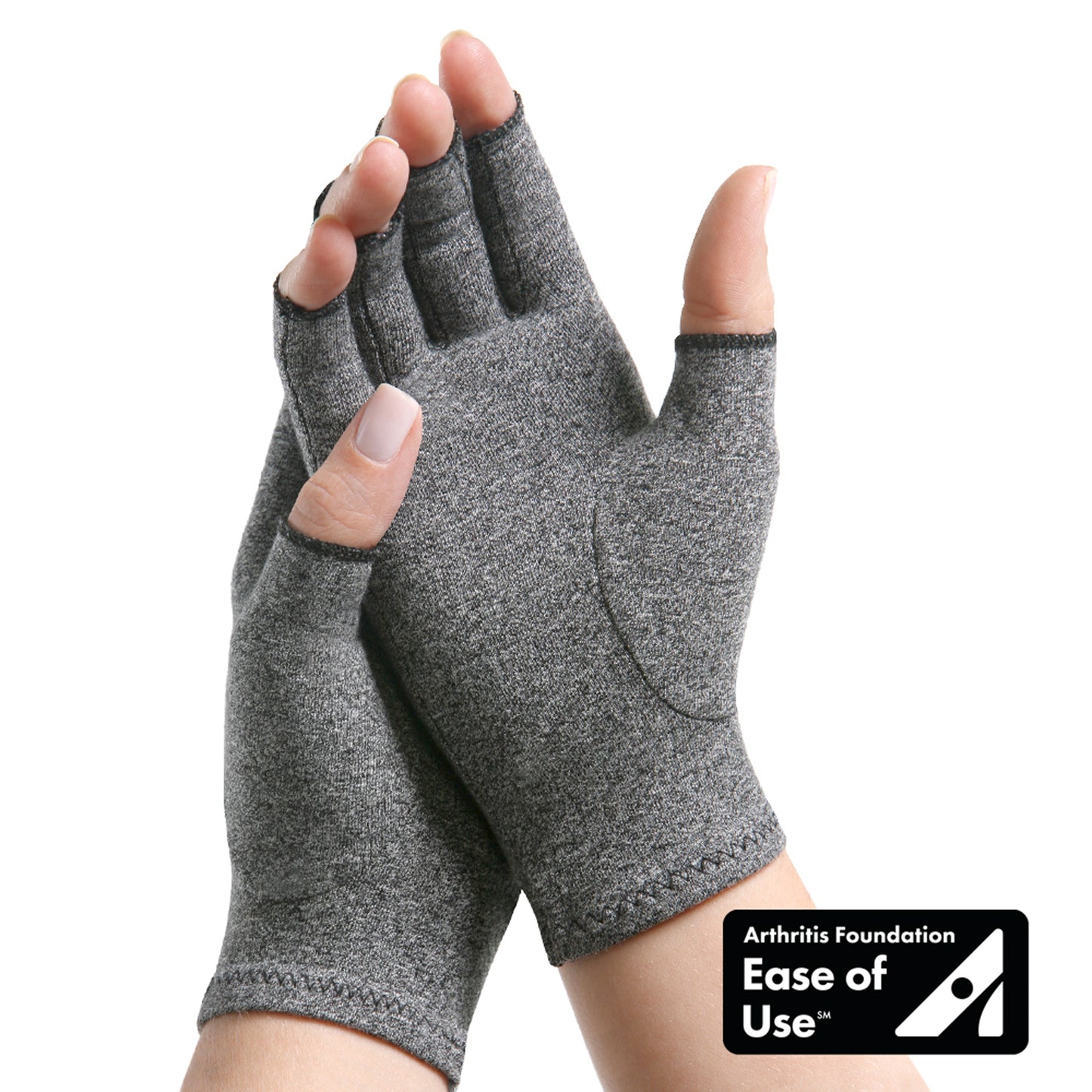 IMAK Arthritis Gloves-Grey with Black Stitching