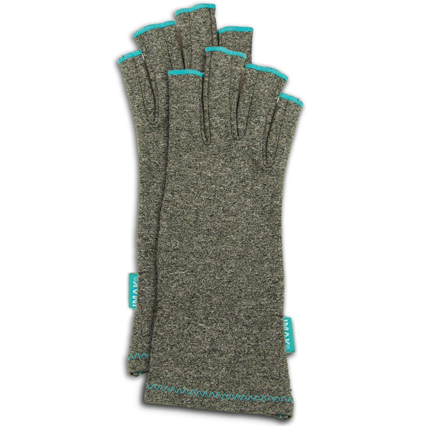 IMAK Compression Arthritis Gloves-Grey with Sapphire Stitching